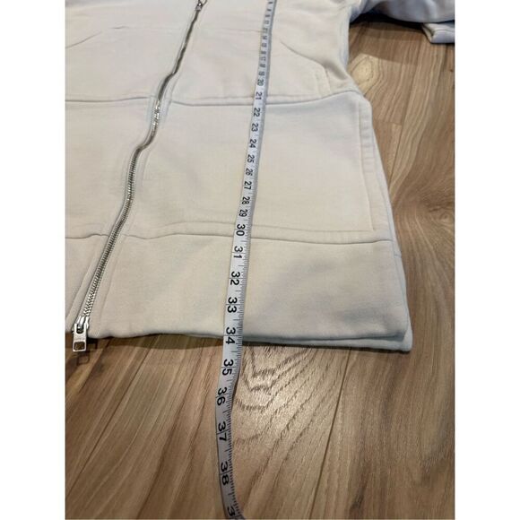 Athleta Duster Sweatshirt Hooded Coat Jacket Fleece Cream Women's Size XSP - Picture 8 of 9